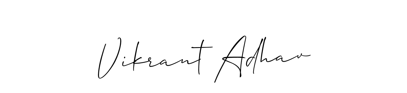 Allison_Script is a professional signature style that is perfect for those who want to add a touch of class to their signature. It is also a great choice for those who want to make their signature more unique. Get Vikrant Adhav name to fancy signature for free. Vikrant Adhav signature style 2 images and pictures png