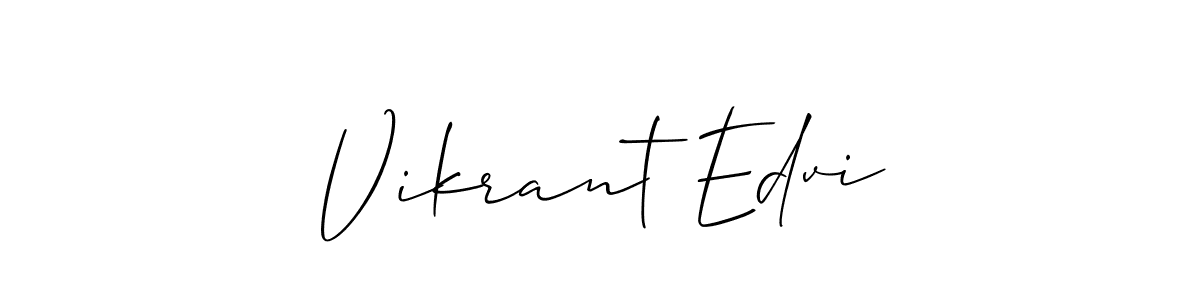 It looks lik you need a new signature style for name Vikrant Edvi. Design unique handwritten (Allison_Script) signature with our free signature maker in just a few clicks. Vikrant Edvi signature style 2 images and pictures png