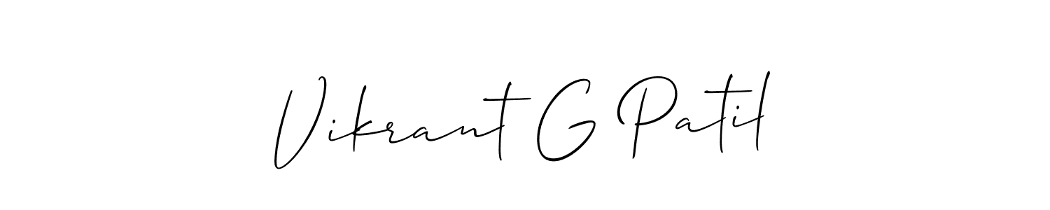 It looks lik you need a new signature style for name Vikrant G Patil. Design unique handwritten (Allison_Script) signature with our free signature maker in just a few clicks. Vikrant G Patil signature style 2 images and pictures png