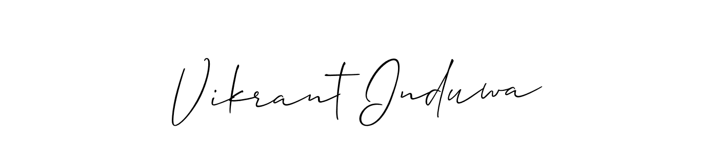 Similarly Allison_Script is the best handwritten signature design. Signature creator online .You can use it as an online autograph creator for name Vikrant Induwa. Vikrant Induwa signature style 2 images and pictures png