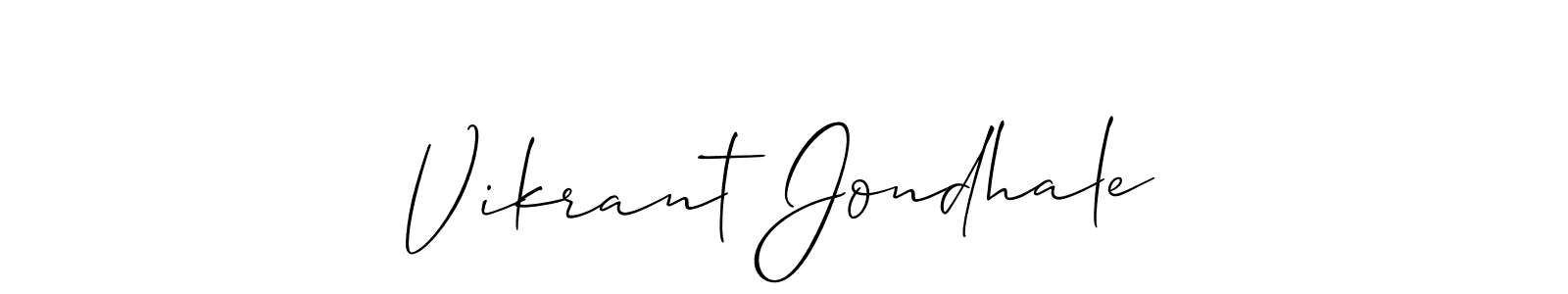 This is the best signature style for the Vikrant Jondhale name. Also you like these signature font (Allison_Script). Mix name signature. Vikrant Jondhale signature style 2 images and pictures png