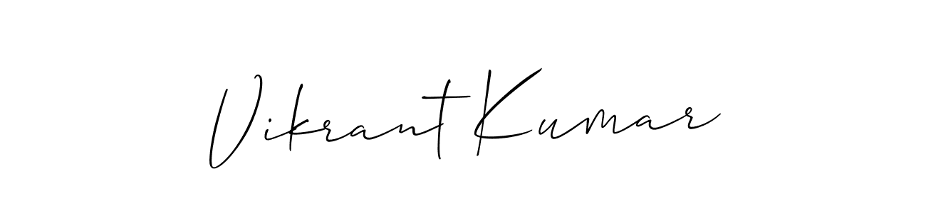 Use a signature maker to create a handwritten signature online. With this signature software, you can design (Allison_Script) your own signature for name Vikrant Kumar. Vikrant Kumar signature style 2 images and pictures png