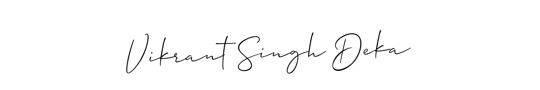 How to make Vikrant Singh Deka signature? Allison_Script is a professional autograph style. Create handwritten signature for Vikrant Singh Deka name. Vikrant Singh Deka signature style 2 images and pictures png