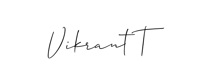 Use a signature maker to create a handwritten signature online. With this signature software, you can design (Allison_Script) your own signature for name Vikrant T. Vikrant T signature style 2 images and pictures png