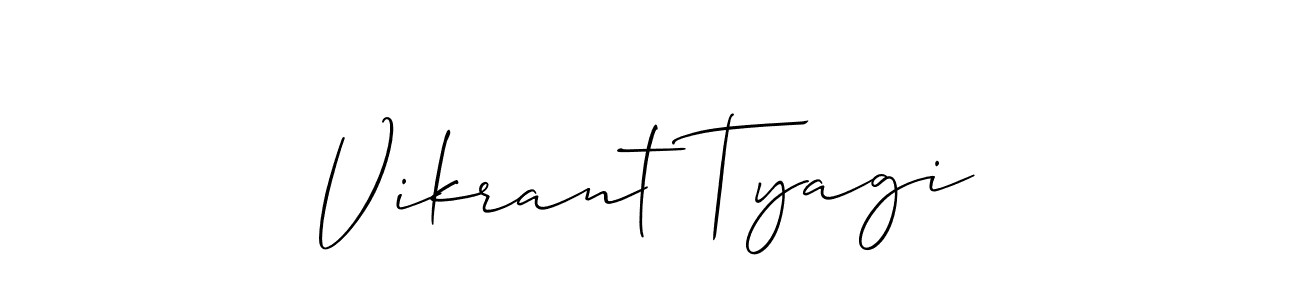 Allison_Script is a professional signature style that is perfect for those who want to add a touch of class to their signature. It is also a great choice for those who want to make their signature more unique. Get Vikrant Tyagi name to fancy signature for free. Vikrant Tyagi signature style 2 images and pictures png