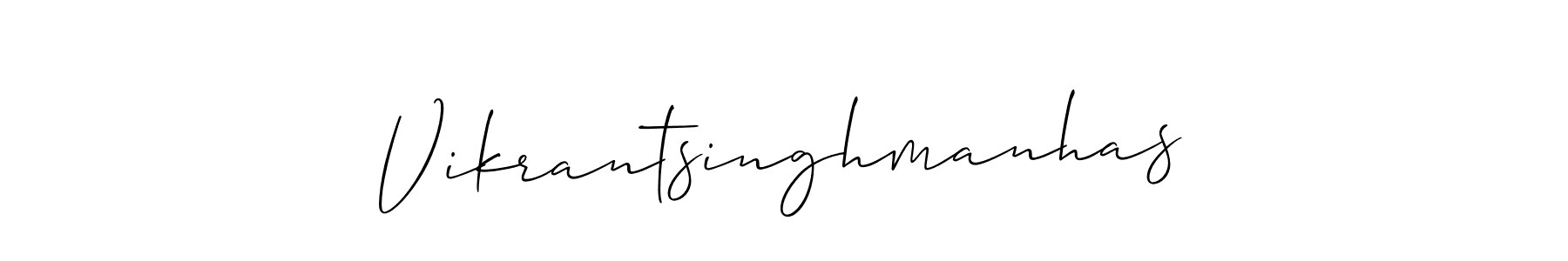 Also we have Vikrantsinghmanhas name is the best signature style. Create professional handwritten signature collection using Allison_Script autograph style. Vikrantsinghmanhas signature style 2 images and pictures png