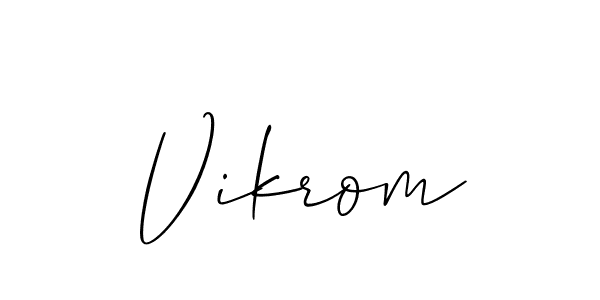 The best way (Allison_Script) to make a short signature is to pick only two or three words in your name. The name Vikrom include a total of six letters. For converting this name. Vikrom signature style 2 images and pictures png