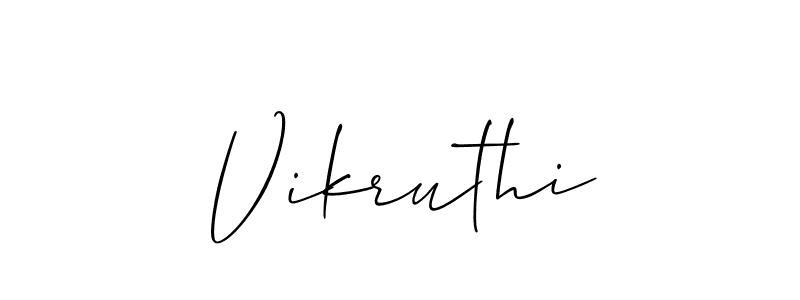 Allison_Script is a professional signature style that is perfect for those who want to add a touch of class to their signature. It is also a great choice for those who want to make their signature more unique. Get Vikruthi name to fancy signature for free. Vikruthi signature style 2 images and pictures png