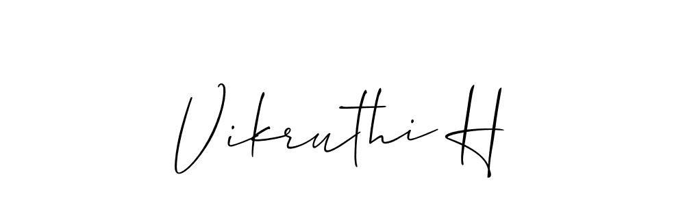 It looks lik you need a new signature style for name Vikruthi H. Design unique handwritten (Allison_Script) signature with our free signature maker in just a few clicks. Vikruthi H signature style 2 images and pictures png