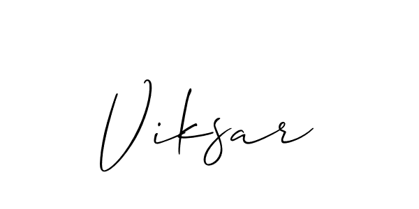 How to make Viksar signature? Allison_Script is a professional autograph style. Create handwritten signature for Viksar name. Viksar signature style 2 images and pictures png