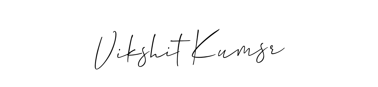 This is the best signature style for the Vikshit Kumsr name. Also you like these signature font (Allison_Script). Mix name signature. Vikshit Kumsr signature style 2 images and pictures png