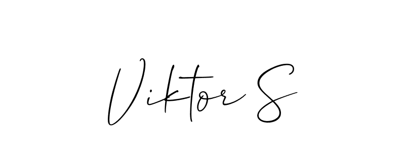 if you are searching for the best signature style for your name Viktor S. so please give up your signature search. here we have designed multiple signature styles  using Allison_Script. Viktor S signature style 2 images and pictures png