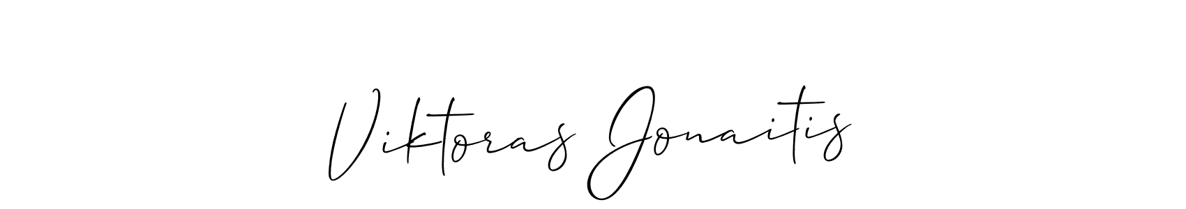 Viktoras Jonaitis stylish signature style. Best Handwritten Sign (Allison_Script) for my name. Handwritten Signature Collection Ideas for my name Viktoras Jonaitis. Viktoras Jonaitis signature style 2 images and pictures png