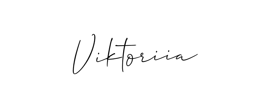 The best way (Allison_Script) to make a short signature is to pick only two or three words in your name. The name Viktoriia include a total of six letters. For converting this name. Viktoriia signature style 2 images and pictures png