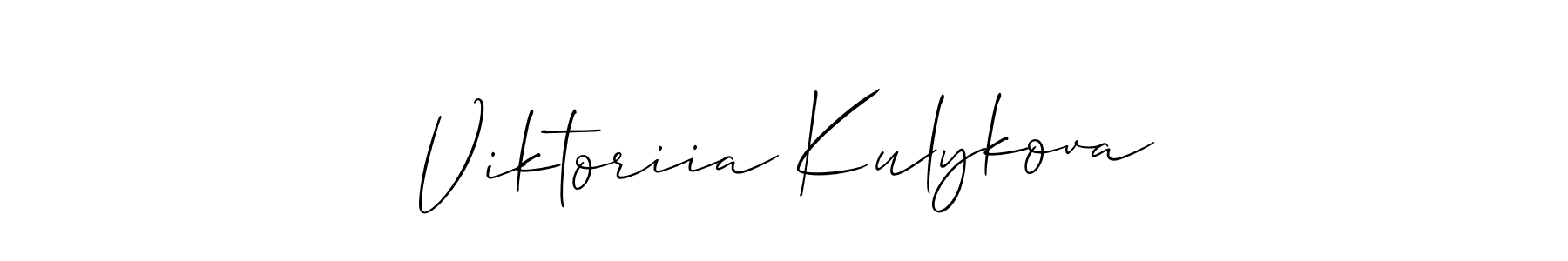 Best and Professional Signature Style for Viktoriia Kulykova. Allison_Script Best Signature Style Collection. Viktoriia Kulykova signature style 2 images and pictures png