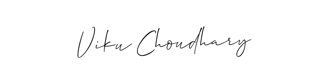 Create a beautiful signature design for name Viku Choudhary. With this signature (Allison_Script) fonts, you can make a handwritten signature for free. Viku Choudhary signature style 2 images and pictures png