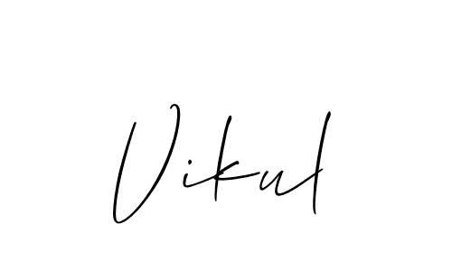 Create a beautiful signature design for name Vikul. With this signature (Allison_Script) fonts, you can make a handwritten signature for free. Vikul signature style 2 images and pictures png