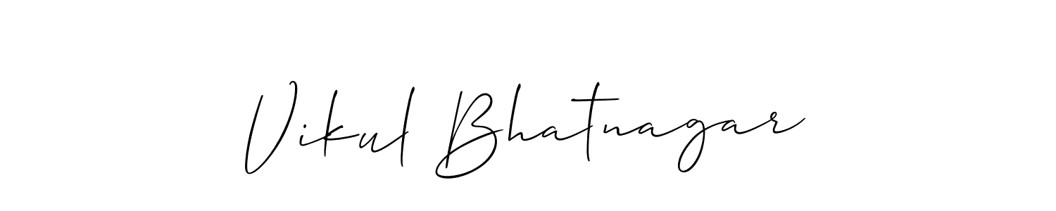 if you are searching for the best signature style for your name Vikul Bhatnagar. so please give up your signature search. here we have designed multiple signature styles  using Allison_Script. Vikul Bhatnagar signature style 2 images and pictures png