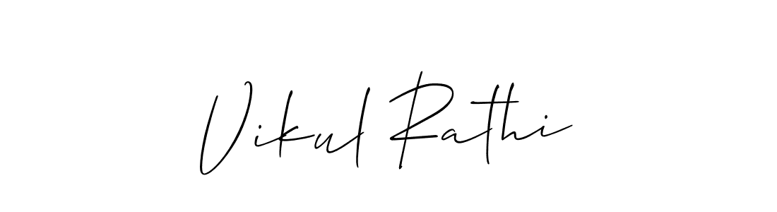 Design your own signature with our free online signature maker. With this signature software, you can create a handwritten (Allison_Script) signature for name Vikul Rathi. Vikul Rathi signature style 2 images and pictures png