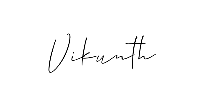 How to make Vikunth name signature. Use Allison_Script style for creating short signs online. This is the latest handwritten sign. Vikunth signature style 2 images and pictures png