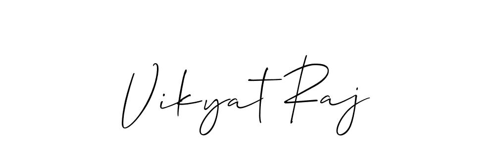 Also You can easily find your signature by using the search form. We will create Vikyat Raj name handwritten signature images for you free of cost using Allison_Script sign style. Vikyat Raj signature style 2 images and pictures png