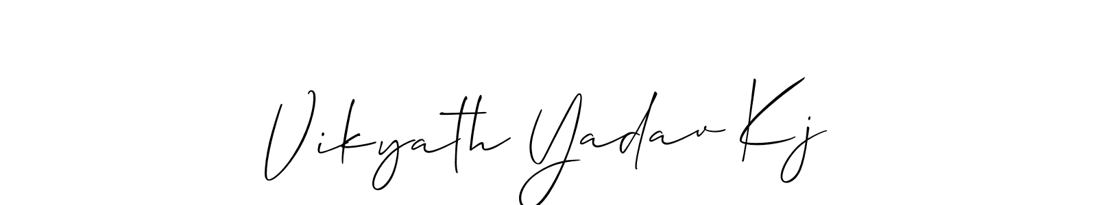 Make a short Vikyath Yadav Kj signature style. Manage your documents anywhere anytime using Allison_Script. Create and add eSignatures, submit forms, share and send files easily. Vikyath Yadav Kj signature style 2 images and pictures png