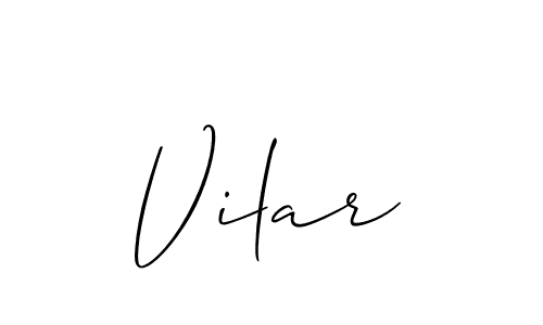 Use a signature maker to create a handwritten signature online. With this signature software, you can design (Allison_Script) your own signature for name Vilar. Vilar signature style 2 images and pictures png