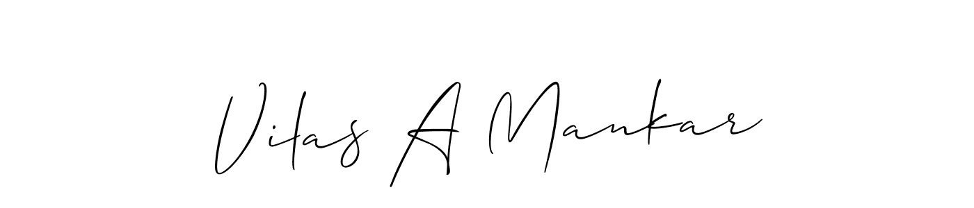 Make a short Vilas A Mankar signature style. Manage your documents anywhere anytime using Allison_Script. Create and add eSignatures, submit forms, share and send files easily. Vilas A Mankar signature style 2 images and pictures png