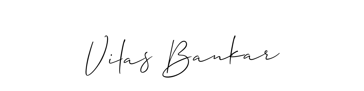The best way (Allison_Script) to make a short signature is to pick only two or three words in your name. The name Vilas Bankar include a total of six letters. For converting this name. Vilas Bankar signature style 2 images and pictures png