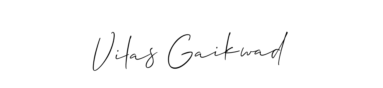 The best way (Allison_Script) to make a short signature is to pick only two or three words in your name. The name Vilas Gaikwad include a total of six letters. For converting this name. Vilas Gaikwad signature style 2 images and pictures png