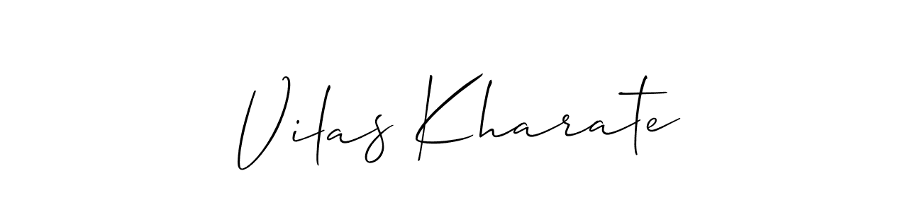 How to make Vilas Kharate name signature. Use Allison_Script style for creating short signs online. This is the latest handwritten sign. Vilas Kharate signature style 2 images and pictures png