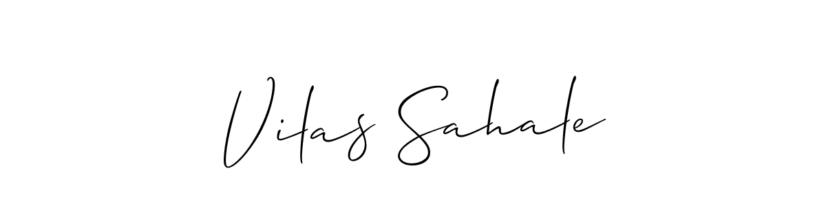 The best way (Allison_Script) to make a short signature is to pick only two or three words in your name. The name Vilas Sahale include a total of six letters. For converting this name. Vilas Sahale signature style 2 images and pictures png