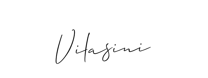 Use a signature maker to create a handwritten signature online. With this signature software, you can design (Allison_Script) your own signature for name Vilasini. Vilasini signature style 2 images and pictures png