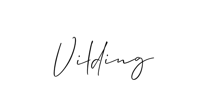 How to make Vilding name signature. Use Allison_Script style for creating short signs online. This is the latest handwritten sign. Vilding signature style 2 images and pictures png