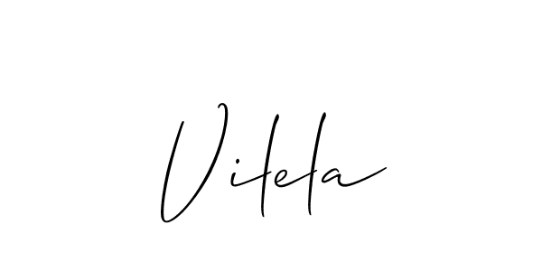 Use a signature maker to create a handwritten signature online. With this signature software, you can design (Allison_Script) your own signature for name Vilela. Vilela signature style 2 images and pictures png
