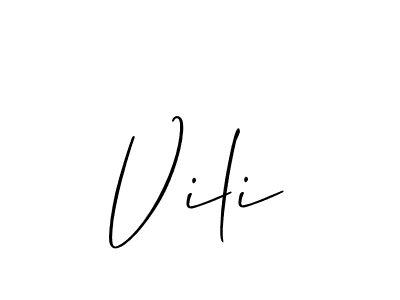 if you are searching for the best signature style for your name Vili. so please give up your signature search. here we have designed multiple signature styles  using Allison_Script. Vili signature style 2 images and pictures png