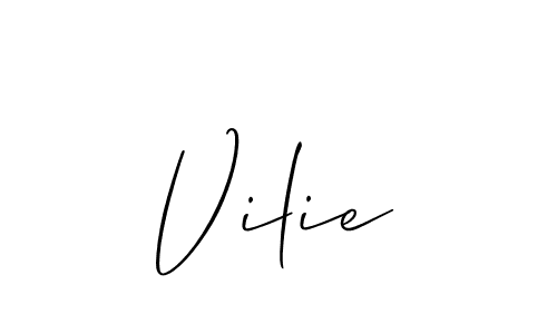 How to make Vilie name signature. Use Allison_Script style for creating short signs online. This is the latest handwritten sign. Vilie signature style 2 images and pictures png