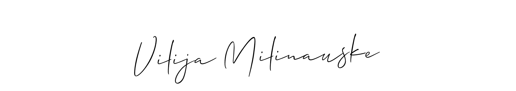 This is the best signature style for the Vilija Milinauske name. Also you like these signature font (Allison_Script). Mix name signature. Vilija Milinauske signature style 2 images and pictures png