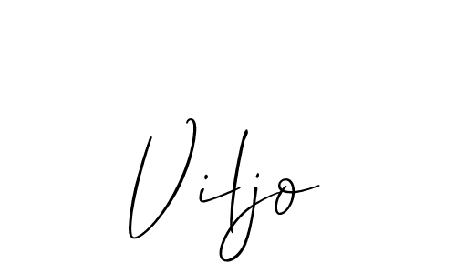Use a signature maker to create a handwritten signature online. With this signature software, you can design (Allison_Script) your own signature for name Viljo. Viljo signature style 2 images and pictures png