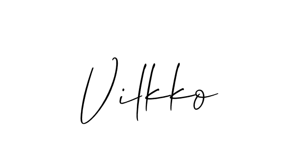 if you are searching for the best signature style for your name Vilkko. so please give up your signature search. here we have designed multiple signature styles  using Allison_Script. Vilkko signature style 2 images and pictures png