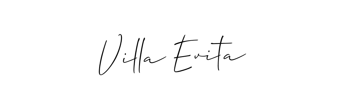 Create a beautiful signature design for name Villa Evita. With this signature (Allison_Script) fonts, you can make a handwritten signature for free. Villa Evita signature style 2 images and pictures png
