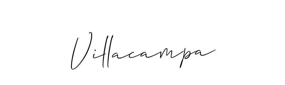 Allison_Script is a professional signature style that is perfect for those who want to add a touch of class to their signature. It is also a great choice for those who want to make their signature more unique. Get Villacampa name to fancy signature for free. Villacampa signature style 2 images and pictures png