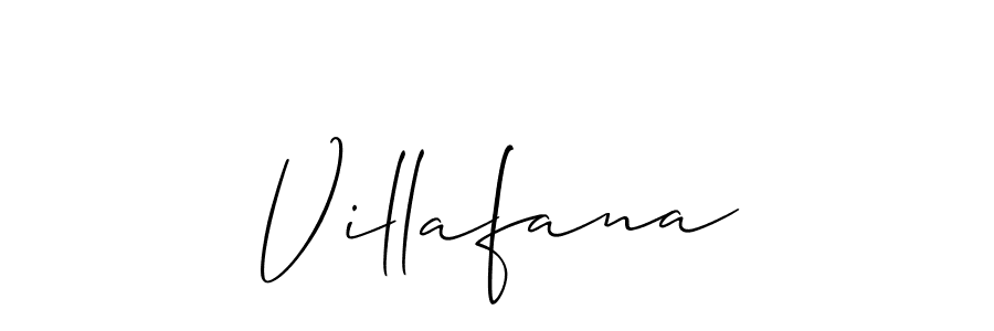 The best way (Allison_Script) to make a short signature is to pick only two or three words in your name. The name Villafana include a total of six letters. For converting this name. Villafana signature style 2 images and pictures png