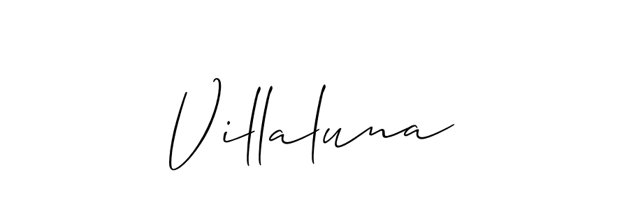 if you are searching for the best signature style for your name Villaluna. so please give up your signature search. here we have designed multiple signature styles  using Allison_Script. Villaluna signature style 2 images and pictures png