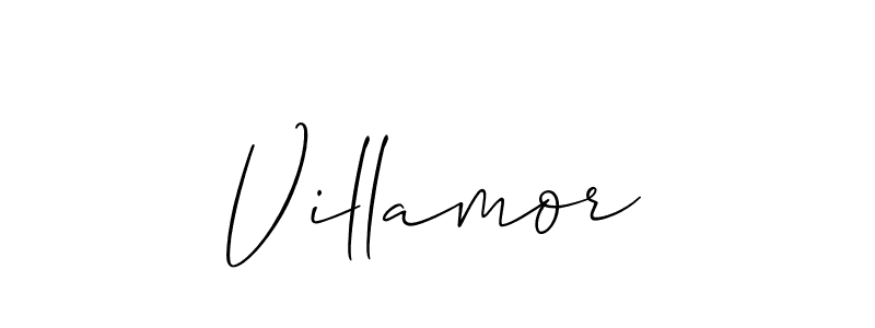 Villamor stylish signature style. Best Handwritten Sign (Allison_Script) for my name. Handwritten Signature Collection Ideas for my name Villamor. Villamor signature style 2 images and pictures png