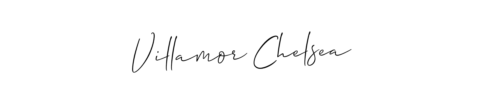 How to make Villamor Chelsea signature? Allison_Script is a professional autograph style. Create handwritten signature for Villamor Chelsea name. Villamor Chelsea signature style 2 images and pictures png