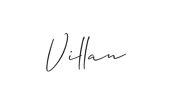 Create a beautiful signature design for name Villan. With this signature (Allison_Script) fonts, you can make a handwritten signature for free. Villan signature style 2 images and pictures png