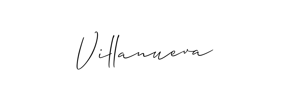 How to make Villanueva signature? Allison_Script is a professional autograph style. Create handwritten signature for Villanueva name. Villanueva signature style 2 images and pictures png