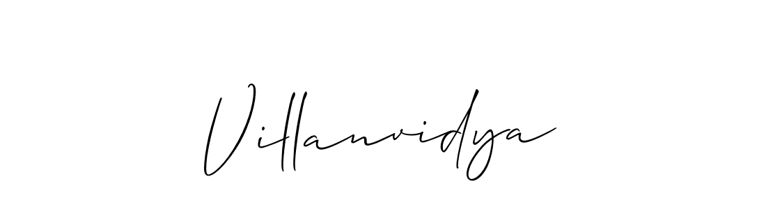 How to make Villanvidya signature? Allison_Script is a professional autograph style. Create handwritten signature for Villanvidya name. Villanvidya signature style 2 images and pictures png