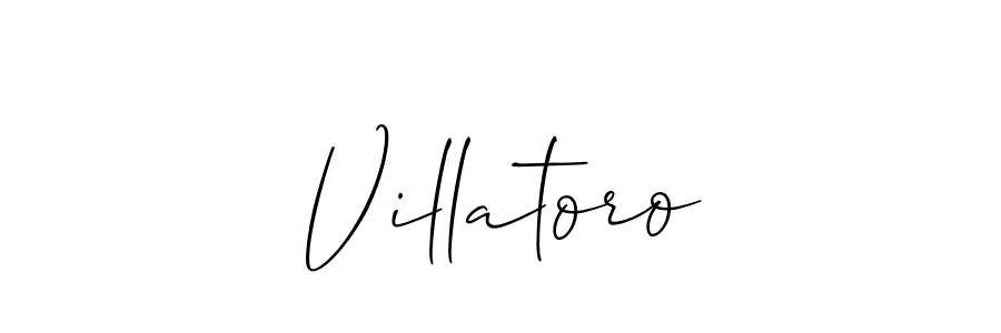 Make a beautiful signature design for name Villatoro. With this signature (Allison_Script) style, you can create a handwritten signature for free. Villatoro signature style 2 images and pictures png
